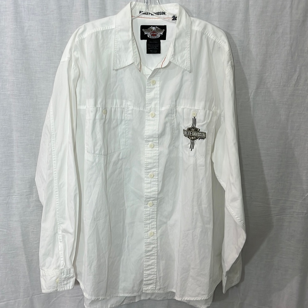 Harley Davidson White Button Down - image 1